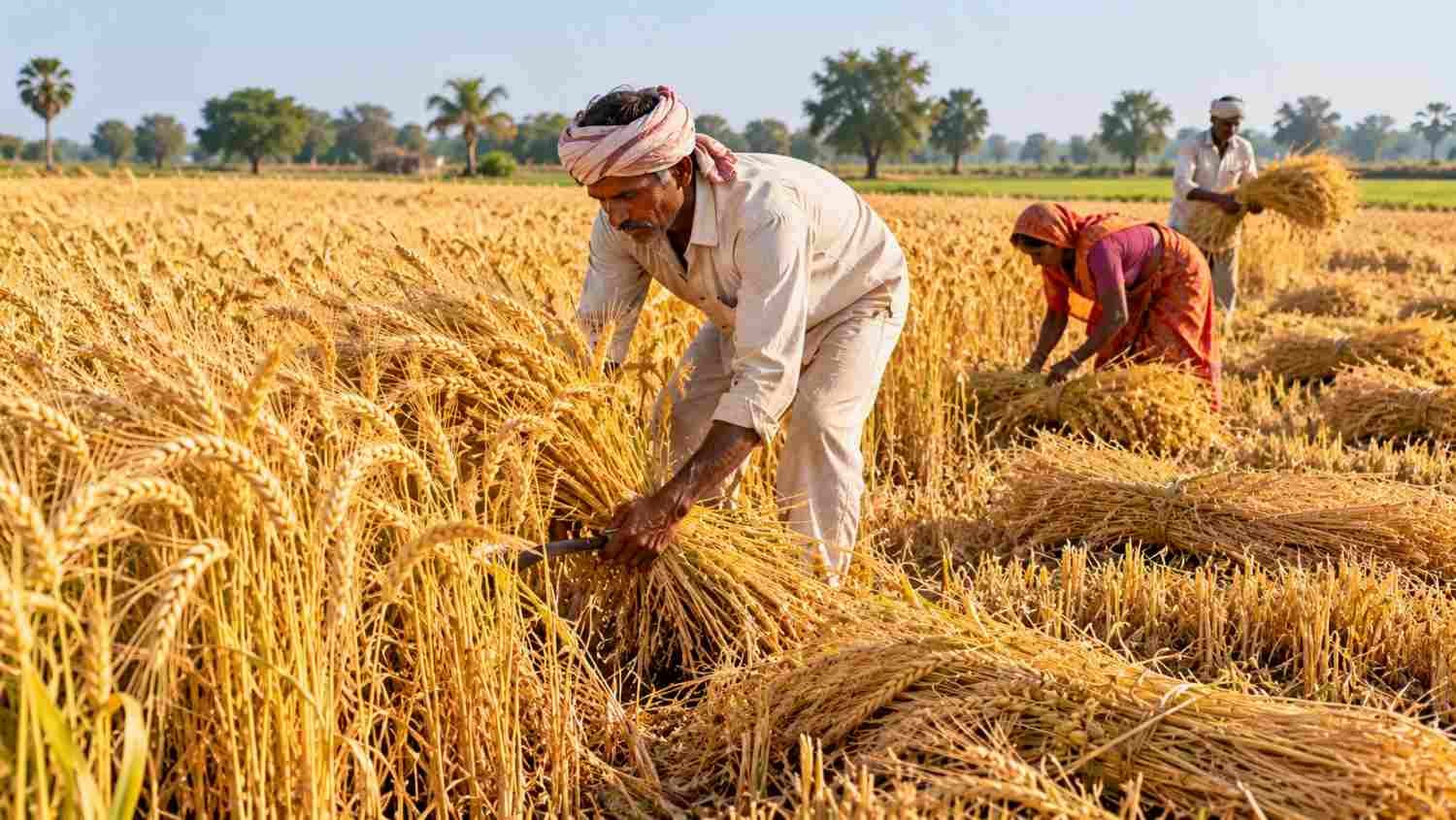 Barley crop ready for harvest in Indian farm