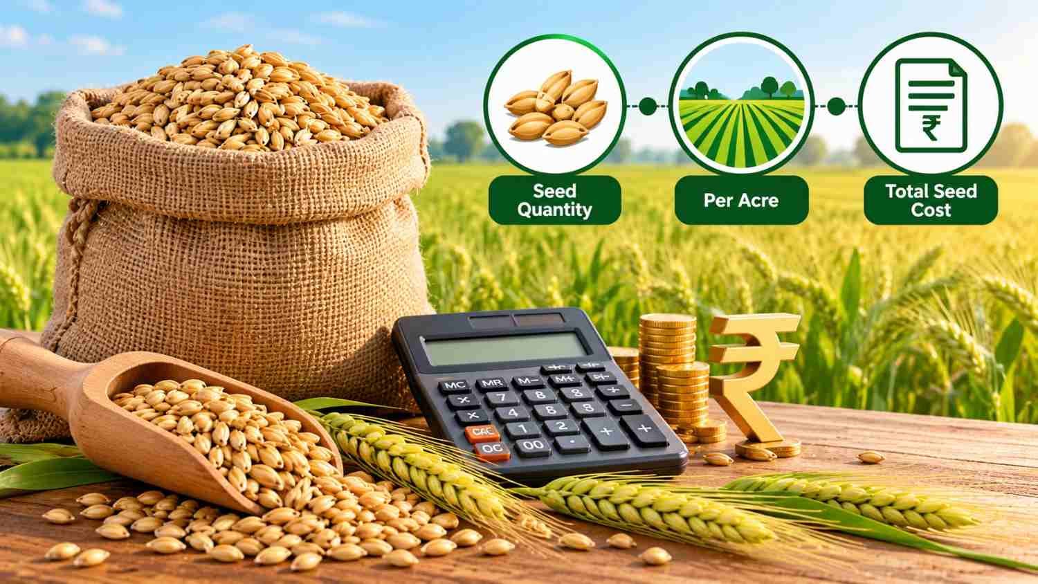 Infographic of barley seed price per kg and cost per acre
